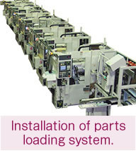 Installation of parts loading system.